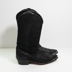 True Vintage Acme Crazy Suede Flocked Details Western Cowboy Boots Made In USA